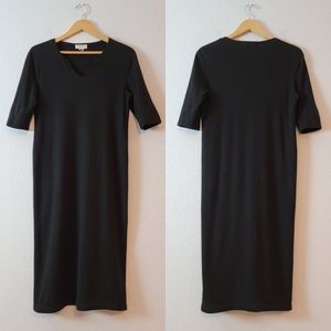 Vintage Black 90s Y2K Grunge Knit Sweater Long Maxi Dress Jones New York